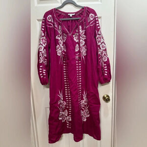 Chico's Magenta Floral Midi Dress